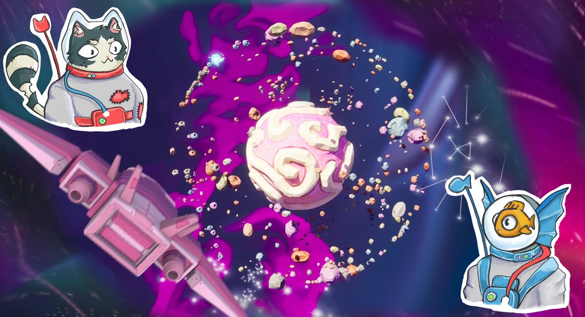 YarnTheoryGames's tweet image. Hello Twitter ✨

We are Yarn Theory, a team of dedicated games students working on our 3rd year game: Space for Two.

Space for Two is a Co-Op party game where you will engage in fast paced mini-games and work together to find a new habitable home!

#SpaceForTwoGame