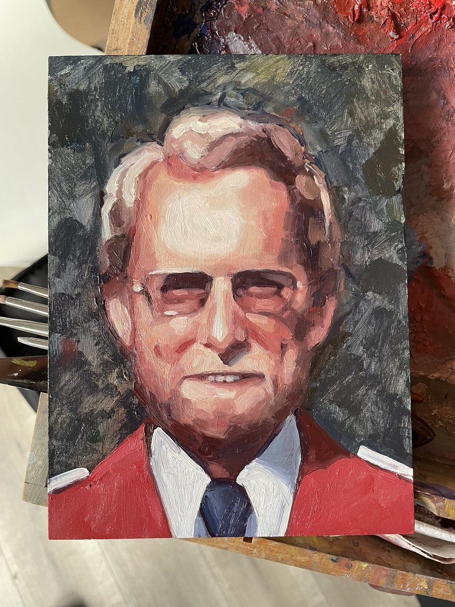 rodneykingston's tweet photo. A painting of my dad over a painting of me. https://t.co/eMK684nyhx