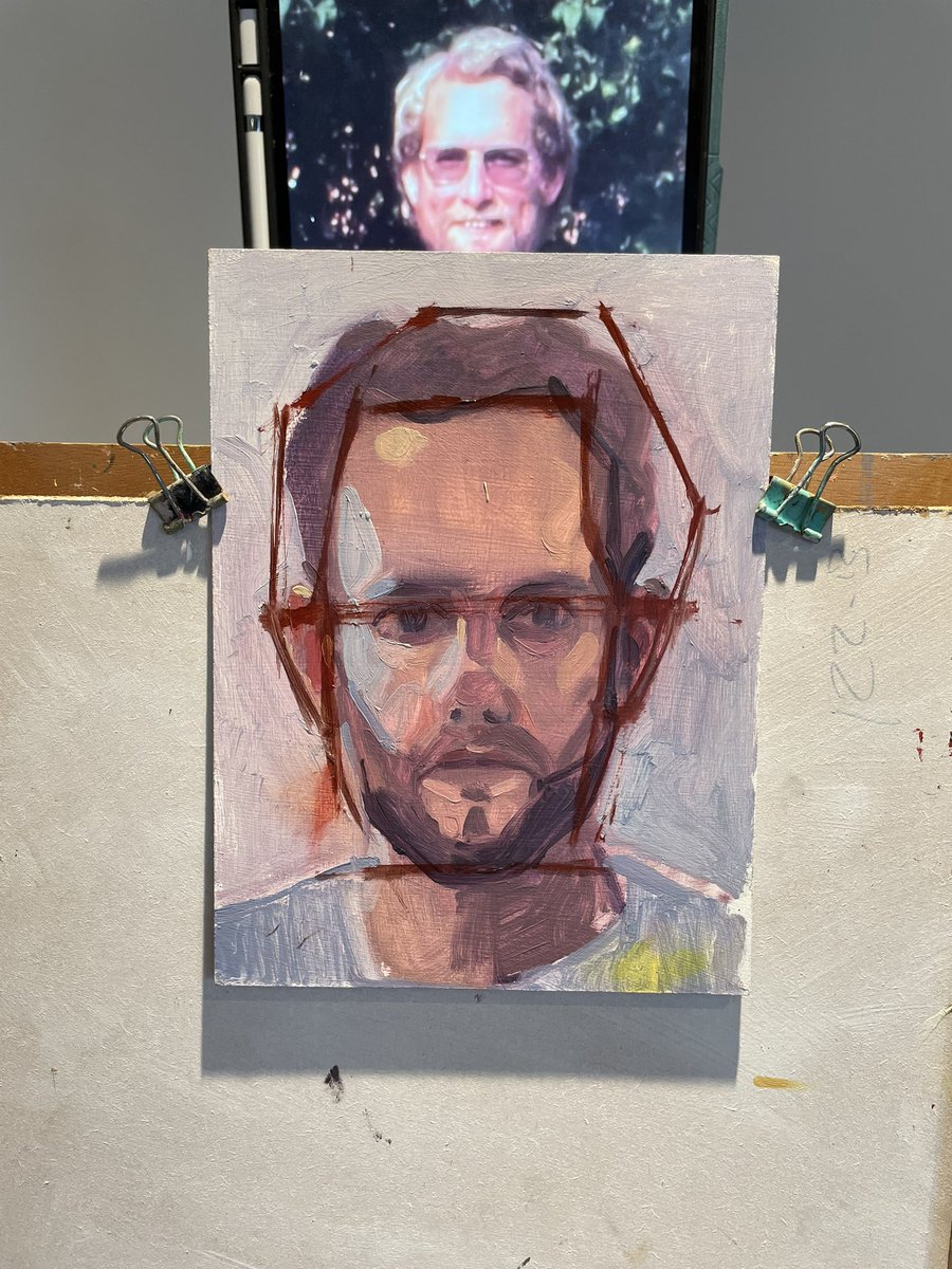rodneykingston's tweet photo. A painting of my dad over a painting of me. https://t.co/eMK684nyhx