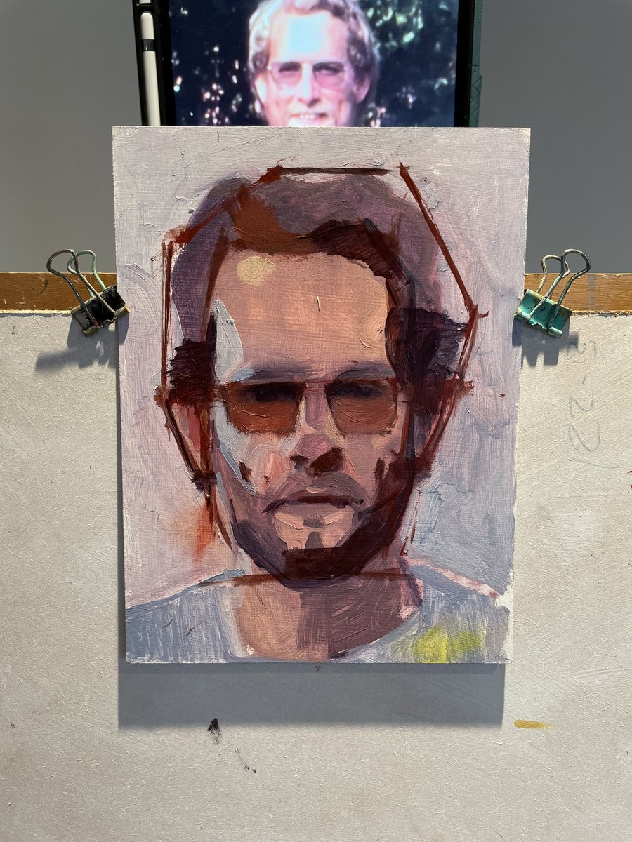 rodneykingston's tweet photo. A painting of my dad over a painting of me. https://t.co/eMK684nyhx