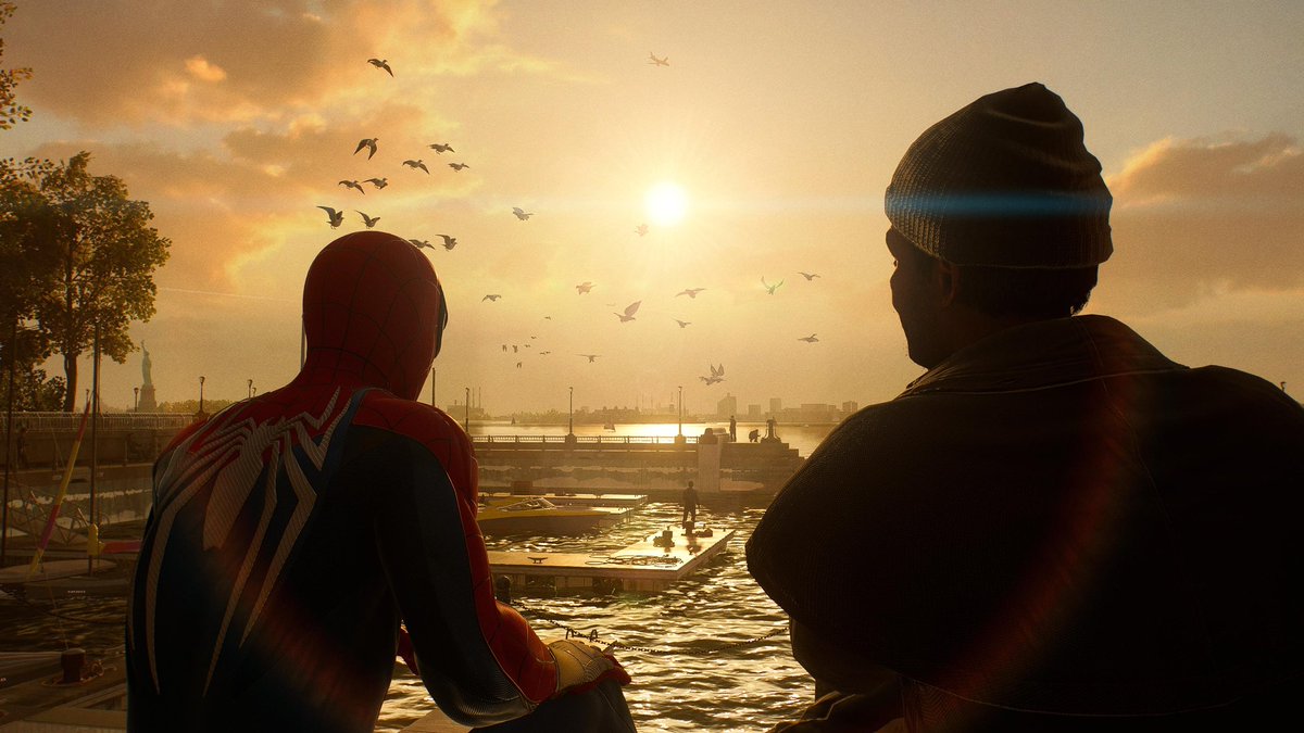 Juniper29's tweet photo. “don’t worry Howard, the flock is free” ❤️ 🕊️ #SpiderMan2PS5 https://t.co/QtU19aV190