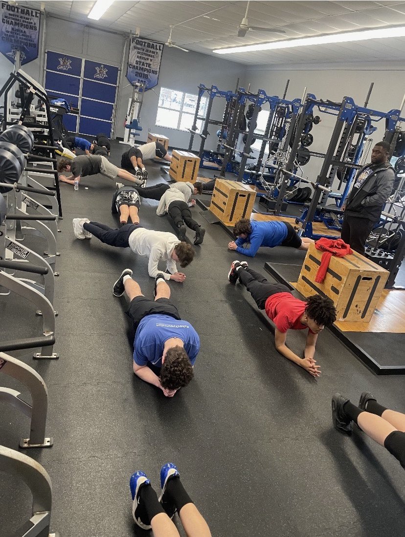 It all starts here… Freshman working hard yesterday!!🔵⚪️⚫️