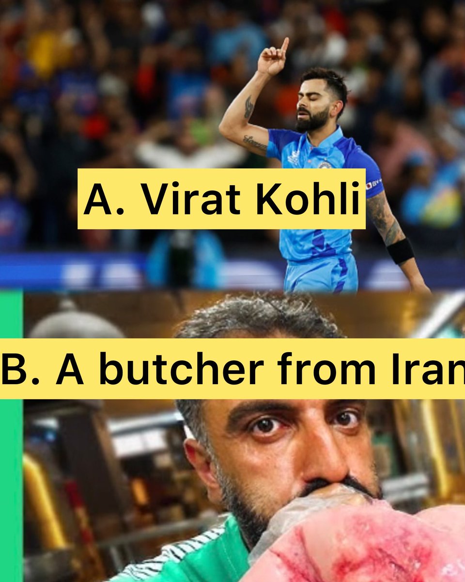 Dear #Indian students,

This will shock you!

Let’s say both apply for an American greencard. Who would get it first ?

A. Virat Kohli, the cricket 🐐
B. A butcher from Iran 

#indianstudents #studyinusa #f1visa