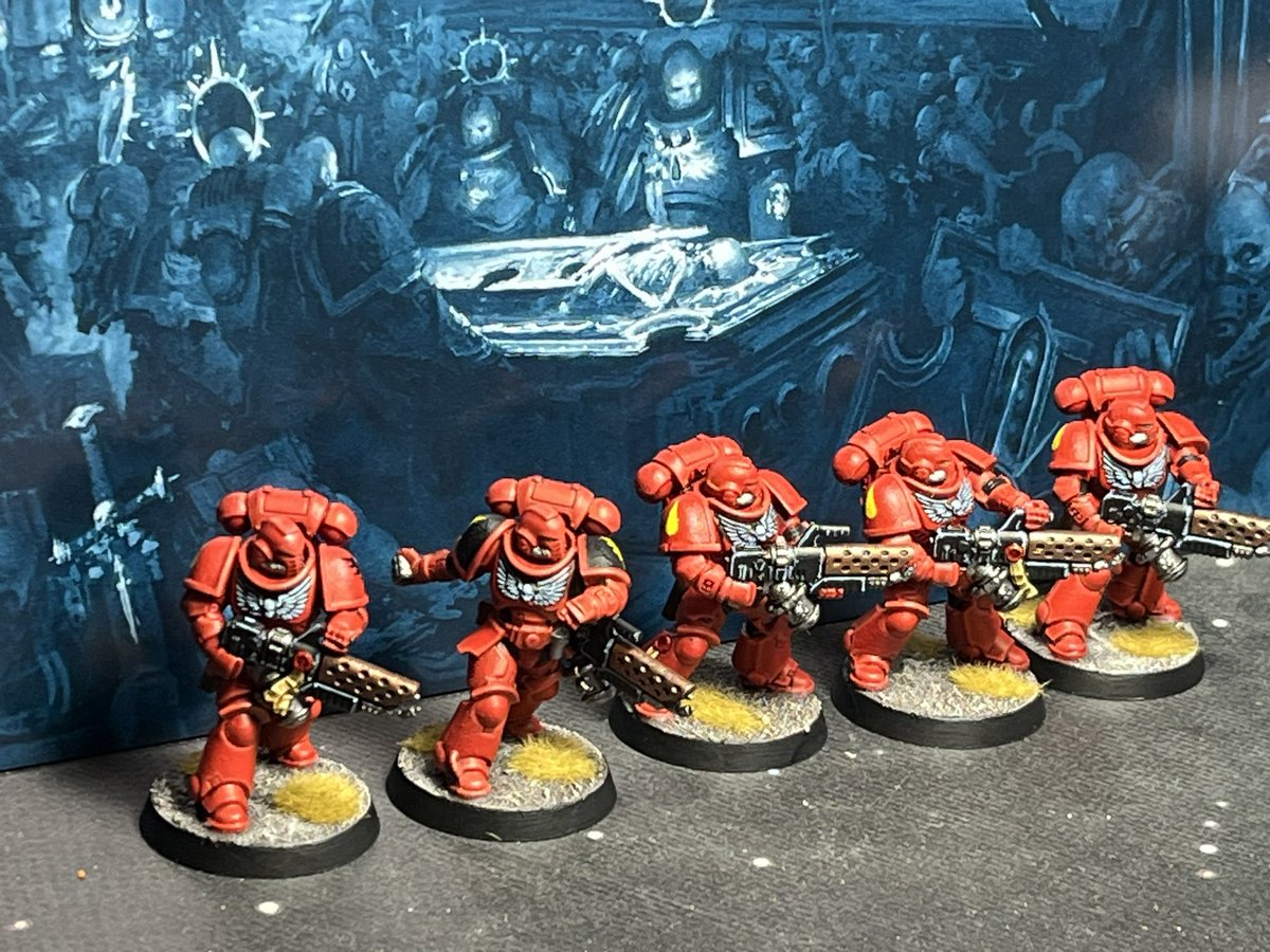 cwalker690's tweet photo. Finished my Blood Angles Infernus Marines today. Super fun to paint - March for Macragge next. #warhammer40k #WarhammerCommunity #bloodangels https://t.co/4v8DYPRdsA