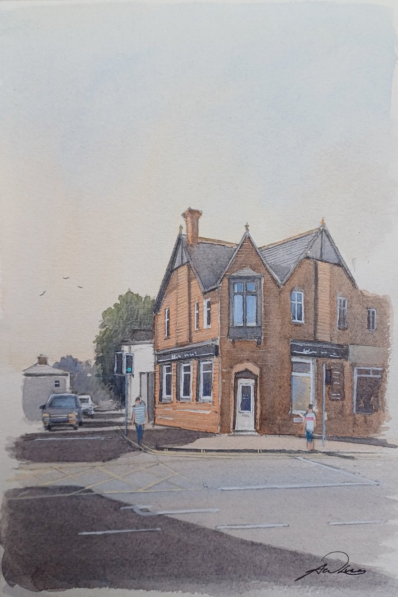 ' Casting Shadows ', Torquay, England #watercolor #watercolour #architecture #shadow #art #arte #paintings