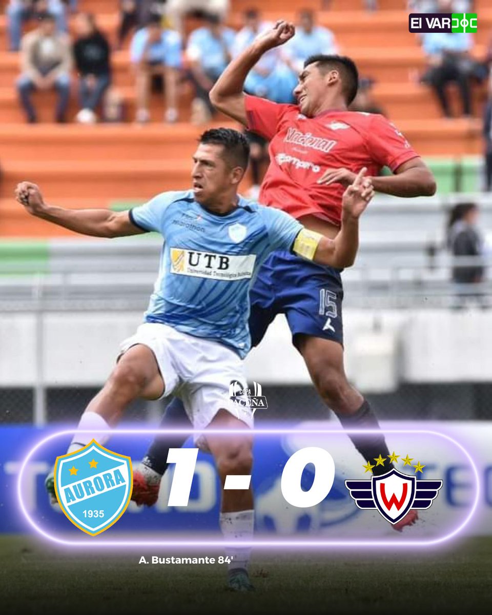 🚨✅️|| FINAL!! Aurora se queda con el clásico cochabambino!!!🔥

El equipo del pueblo venció por la mínima diferencia a Wilstermann en el primer clásico cochabambino del año por la #CopaPaceña 
 
#Aurora #Wilstermann #Cochabamba #Clásico #DivProfesional #Bolivia #ElVar