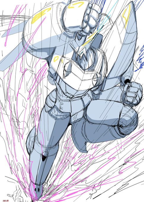 ガンバスター スーパーイナズマキック ラフ
こんな感じで 