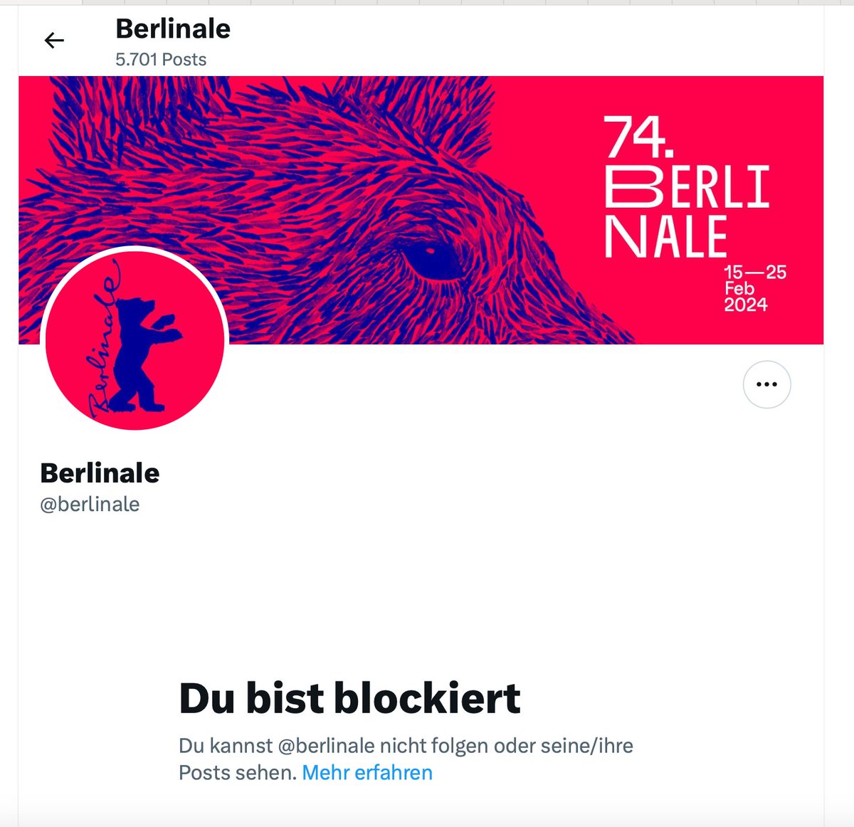 Öffentlich gefördert, @berlinale aber nicht öffentlich zugänglich. Das kann eigentlich nicht sein. Kritik ist Teil der Kunstfreiheit Artikel 5 III GG.