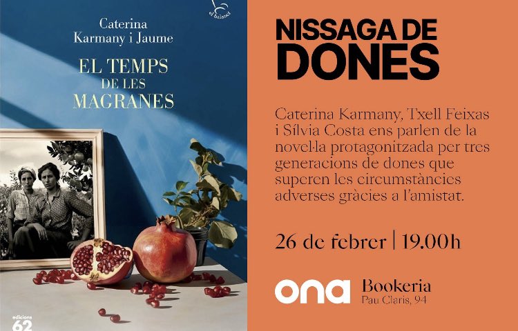 Aquest dilluns, nissaga de donasses a Mallorca escrita per una de les dones de la meva vida.. na <a href="/CaterinaKarmany/">Caterina Karmany</a> t’endinsa a ‘El temps de les magranes’.. i ja no en vols sortir?!? En parlarem aquest dilluns amb ella i la <a href="/silviacosta/">silvia costa</a> a <a href="/OnaLlibres/">Ona Llibres</a> ganíssimeeees! 💙💙💙