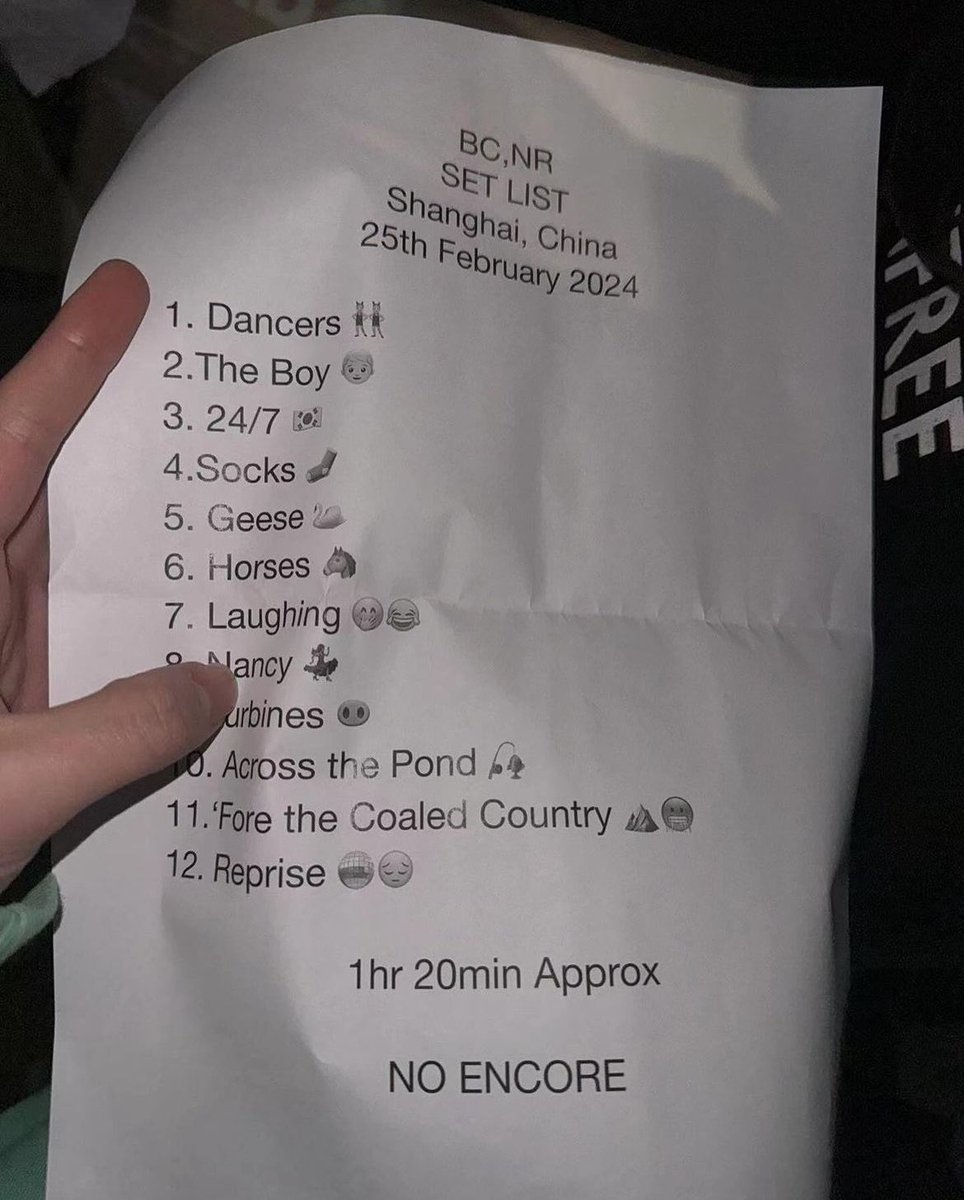 very important bcnr setlist update
