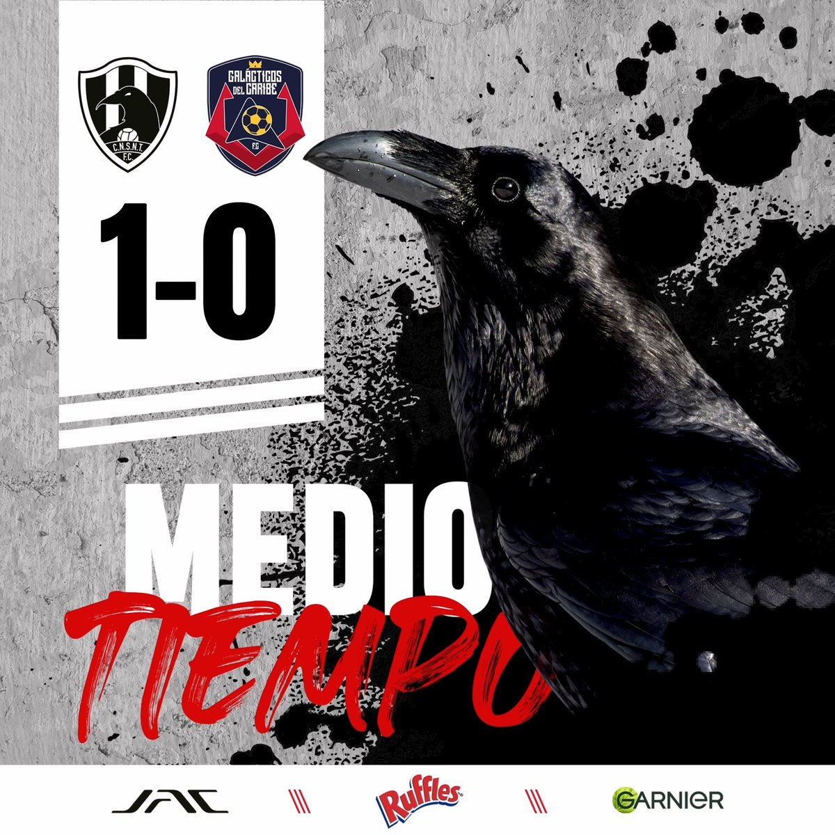 ¡Medio tiempo!

🐦‍⬛ <a href="/ClubDeCuervos/">Club de Cuervos</a> 1️⃣ - 0️⃣ <a href="/GalacticosDelCa/">Galacticos Del Caribe</a>

#TodosSomosCuervos