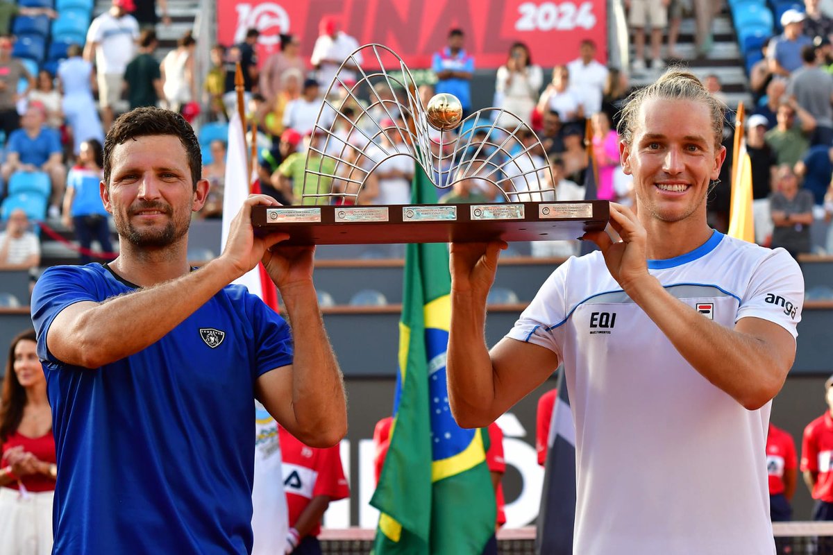 nfmontoya's tweet photo. 🎾 ¡Fantásico! 🎾

El caleño Nicolás Barrientos ganó junto al brasileño Rafael Matos, el ATP500 de Río de Janeiro en dobles tras vencer 6/4 6/3 a Erler y Miedler. 🇨🇴🏆🇧🇷

Es el primer torneo ATP de Nicolás y desde mañana estará entre los 60 del mundo. ¡Felicitaciones @nicobg15! https://t.co/dR7eG6msHp