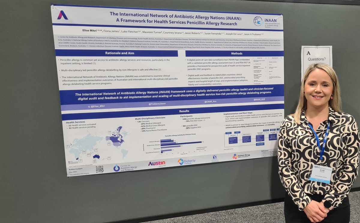 Thrilled to discuss the iNAAN framework for prospective inpatient #penicillinallergy delabeling via DOC and #AMS outcomes at #AAAAI24 and catch up with our wonderful international collaborators! @CAAR_Aus @NACEresearch @TheDohertyInst @NAAN_Aus