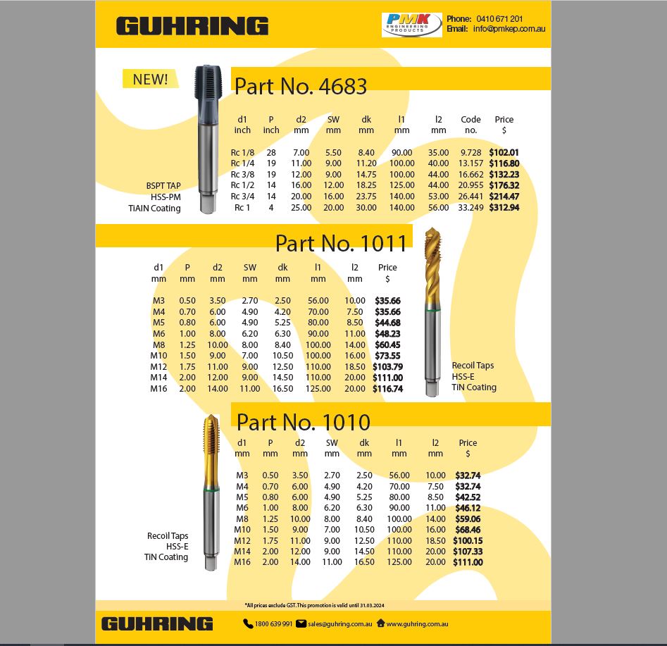 EngProductsPMK's tweet photo. Promotion Drill Kits and Taps

#guhring #guhringtools https://t.co/EpIXgB1lGM