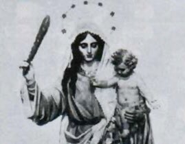 “La Madonna del manganello (in Calabria nota come Madonna della mazza) è una rappresentazione iconografica della figura cristiana della Madonna, diffusasi inizialmente a Monteleone (la futura Vibo Valentia) e a Nicastro (oggi quartiere di Lamezia Terme)”