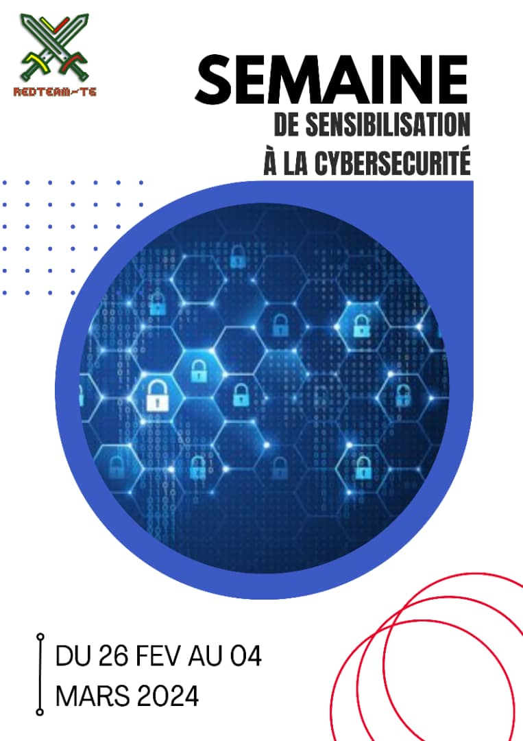 On est de retour avec la semaine de sensibilisation sur la #cybersecurite.
De quel sujet allons nous parler cette semaine?

Bonne semaine de sensibilisation sur la cybersécurité à nous tous.

#Togo #RedTeamTG #CyberSecurity #Awareness #Sharing #TT228 #TgTech #Learning #Protecting