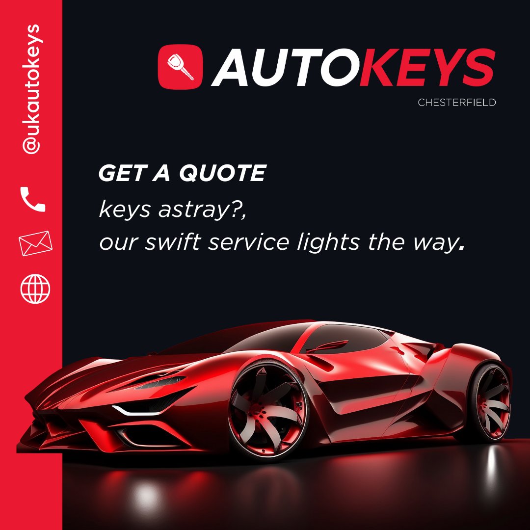 ukautokeys's tweet image. 🔑 Lost keys? AutoKeys Chesterfield LTD has you covered! Fast, reliable replacements for all makes and models. 
Call now: 07538973430 🚗💨

 #LostKeys #KeyReplacements