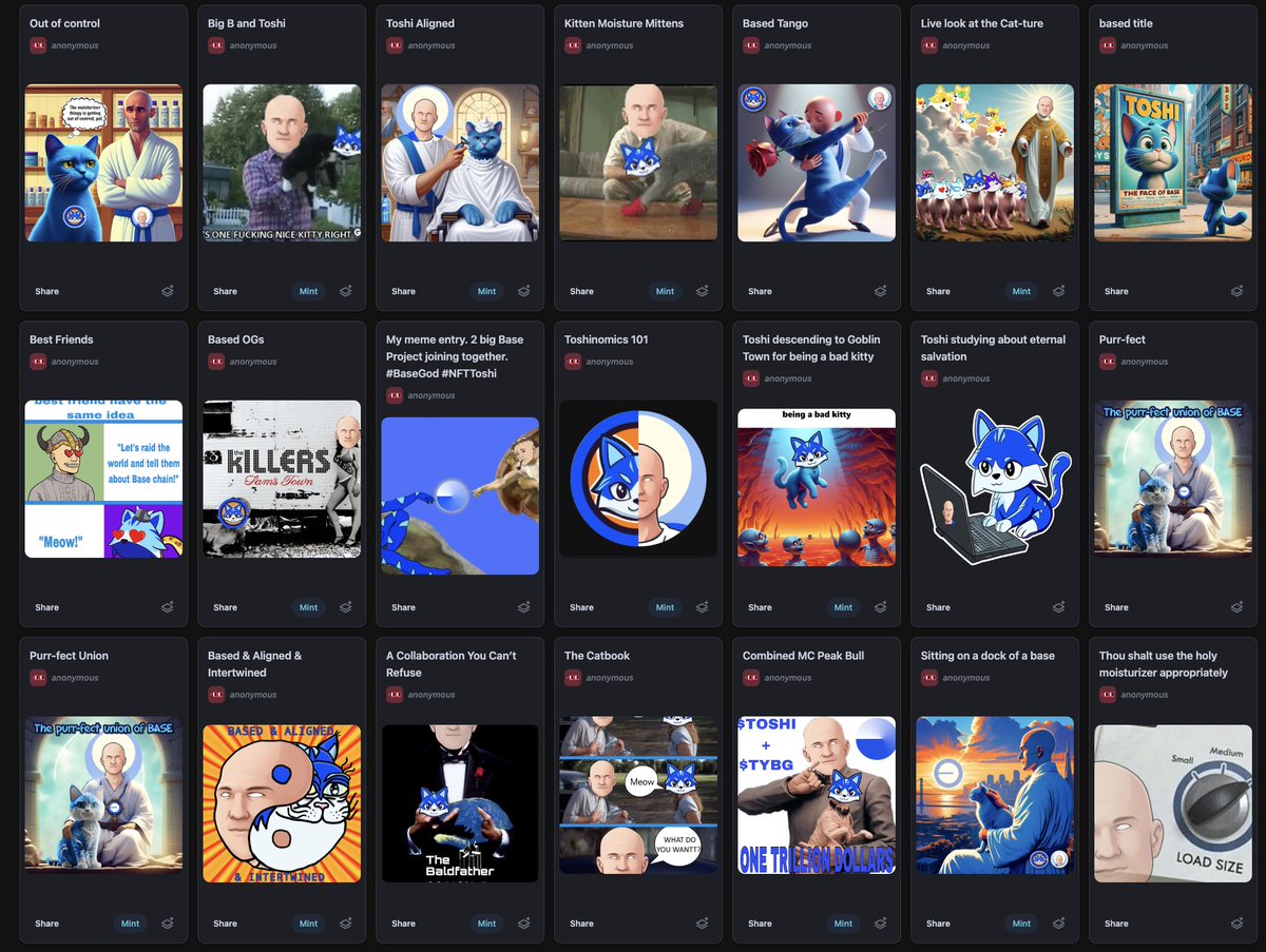 The voting period is almost over for our meme contest with <a href="/tybasegod/">Base God</a>. 

Help us choose the best memes and decide the winner here: uplink.wtf/contest/297

Good luck to everyone who submitted! 

$TOSHI $TYBG