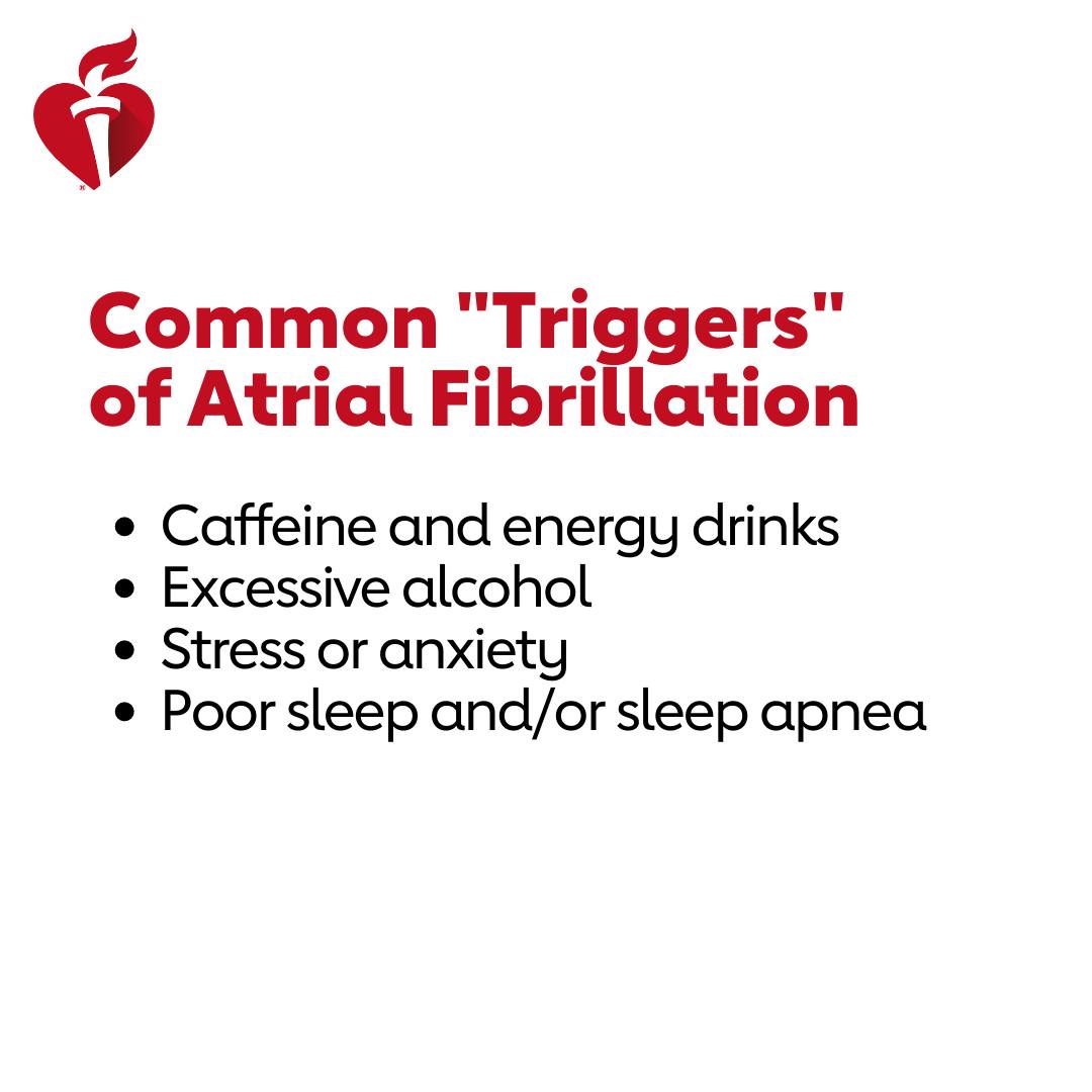 Knowing what causes a flare up can help you avoid an episode of atrial fibrillation, an irregular heartbeat that increases stroke risk. Get the support you need at spr.ly/6013TjpY9. @HCAHealthcare Foundation is the national sponsor of Getting to the Heart of Stroke™.