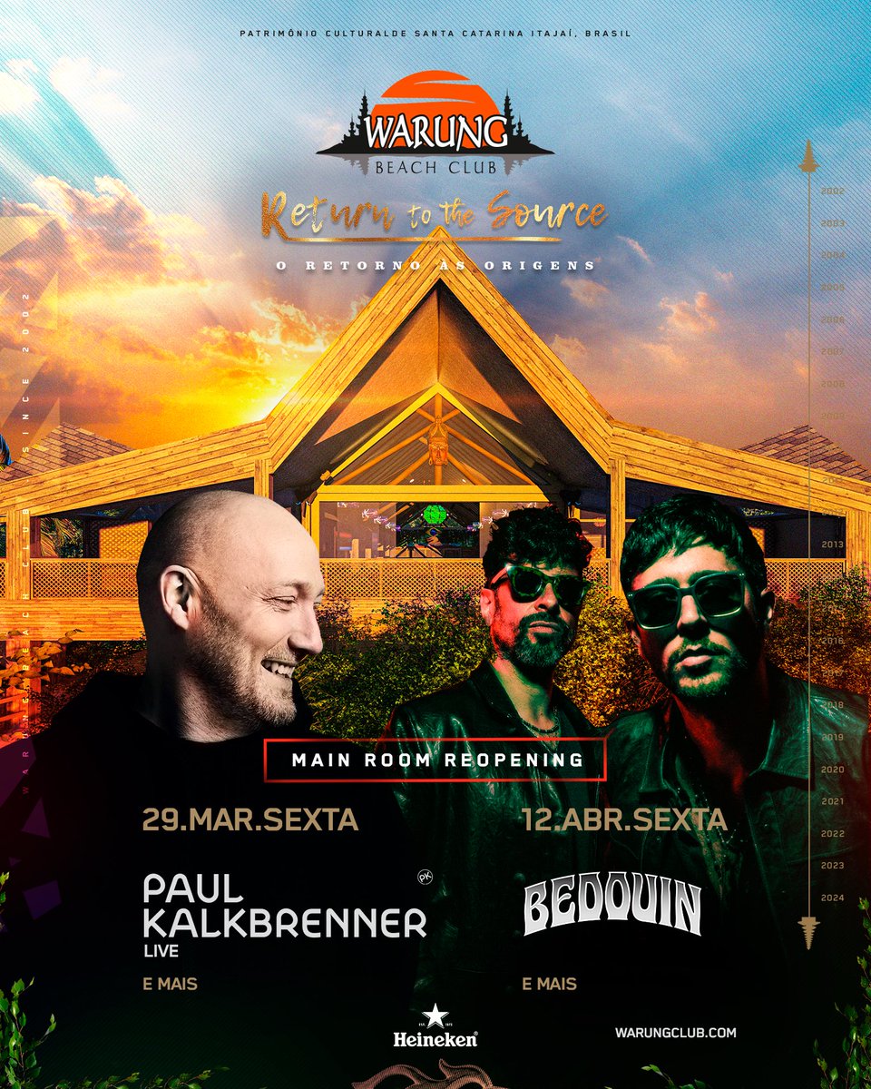 Enfim, chegou o tão aguardado momento. É com muita alegria que anunciamos as datas de reabertura do Main Room do Warung, nos dias 29 de março e 12 de abril.

É a  volta para o nosso pistão, o coração do Templo. O retorno às origens do Warung Beach Club.