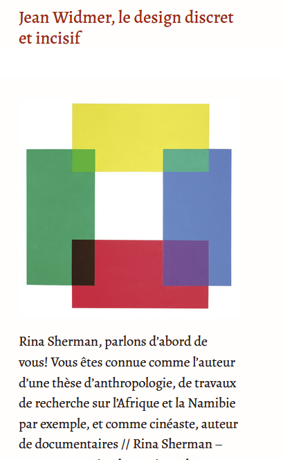 Entretien publié dans <a href="/contreligne/">Contreligne</a> 
contreligne.eu/2023/10/art-je…
Jean Widmer, un écologiste de l’image / RinaSherman 
Créateur du logo du Centre Pompidou, Jean Widmer est l’un des créateurs pionniers qui ont transformé le paysage visuel en France et ailleurs.
rinasherman.com/cineaste/grand…