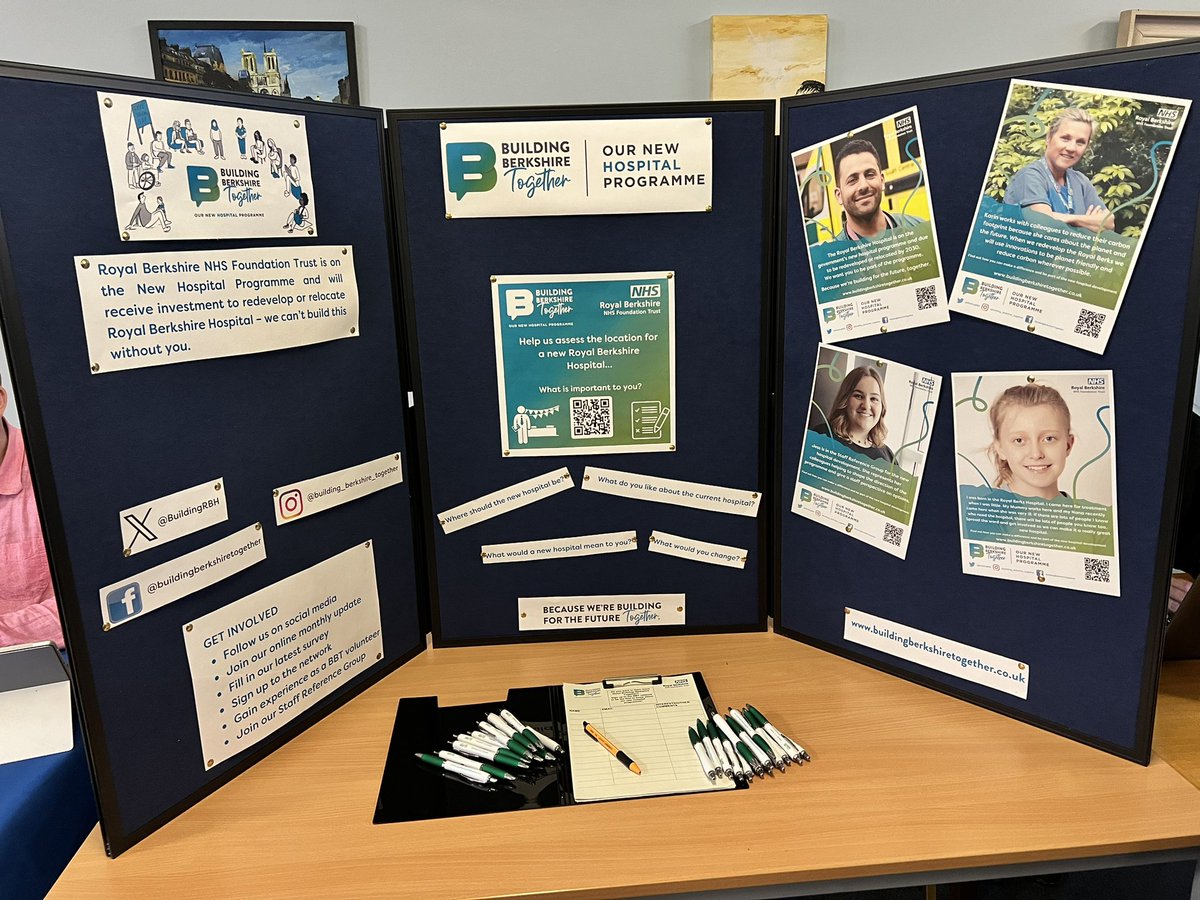 Come and see us at West Berks Community Hospital tomorrow from 9-1pm to find out more about how we are assessing potential new sites for Royal Berkshire Hospital #newhospitalprogramme #newbury #thatcham