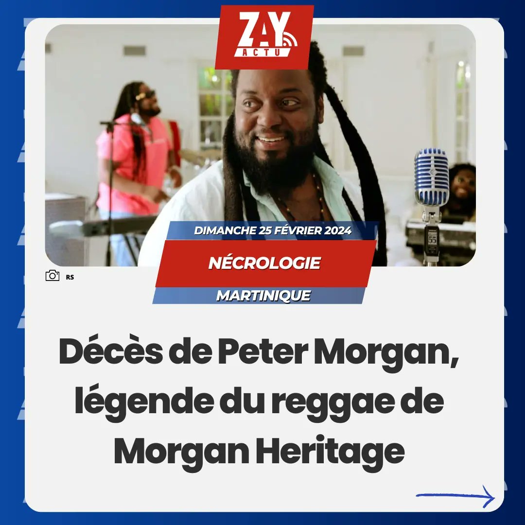 ZayActu's tweet image. Le chanteur de #MorganHeritage, #PeterMorgan est mort. Sa famille a annoncé son décès, ce dimanche après-midi (25 février 2024) sans donner de détails sur la cause du décès. Morgan Heritage l&apos;un des groupes mythiques de reggae est en deuil.