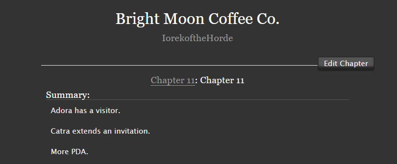 Bright Moon Coffee Co. Chapter 11

archiveofourown.org/works/31519583…

#catra #adora #catradora