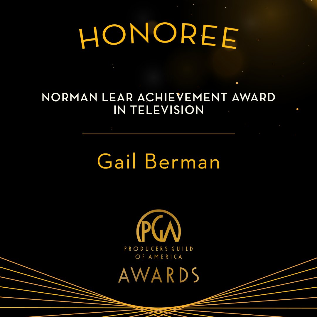 Congratulations to Gail Berman, the recipient of this year’s Norman Lear Achievement Award. #PGAAwards