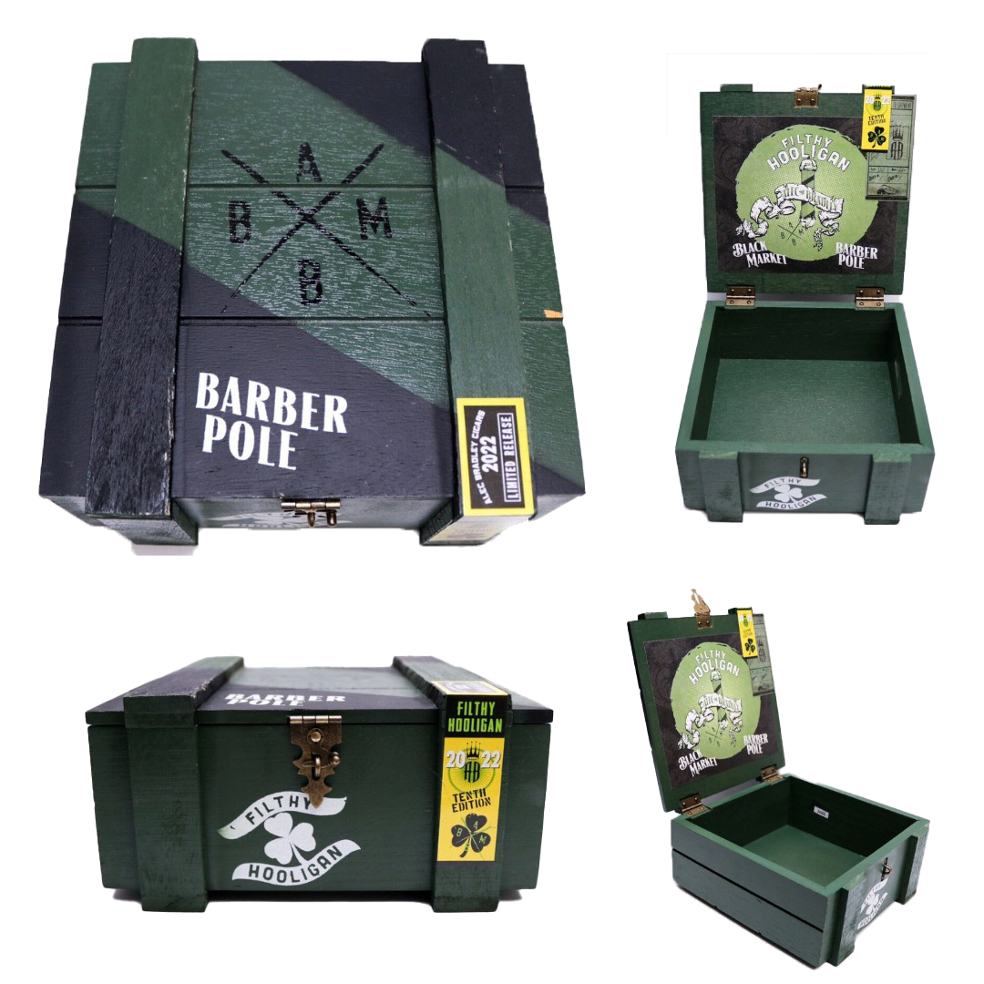 QualityCigarBox's tweet image. Presenting the Filthy Hooligan Barber Pole cigar box. A nice place to keep your clippers, beard trimmers, and other grooming supplies. Or add it to your office/studio to store stationery and art supplies 🧔‍♂️💈🪒

#menshygiene #beardsupplies #groomingkit #cigarbox #amazon #ebay