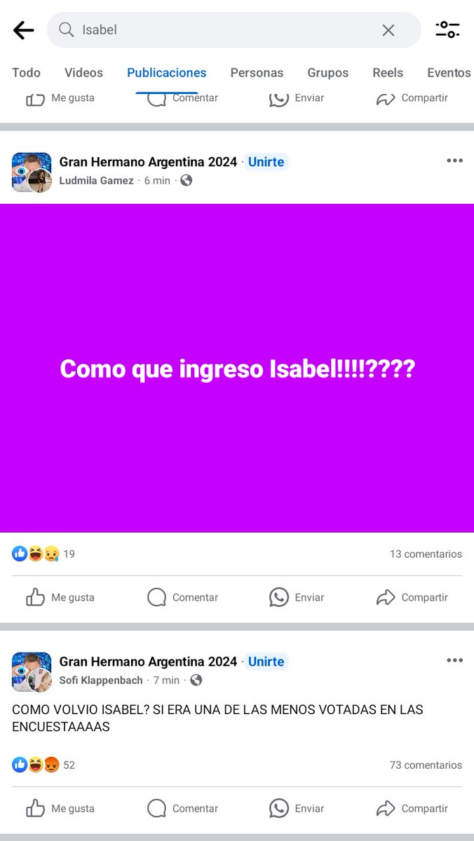 joshmpsuit's tweet photo. el nivel de fraude que hasta los de facebook están re desorientados con la vuelta de isabel a la casa jajsjsjs #GranArmado https://t.co/5g5cybTLtj