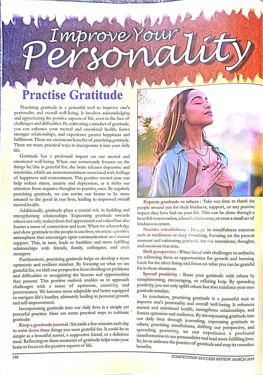 Often we forget to offer gratitude to other teachers & school heads and also even to our students if they do something for us. But we should inculcate the practice of offering gratitude among our students & colleagues in school. Let's start today for a better tomorrow.