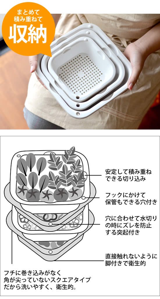 4つまとめてコンパクトに収納できるし
サイズ違いもあり🙆‍♀️(しかも重ねられるジャストサイズ)
見た目もシンプルで◎ 