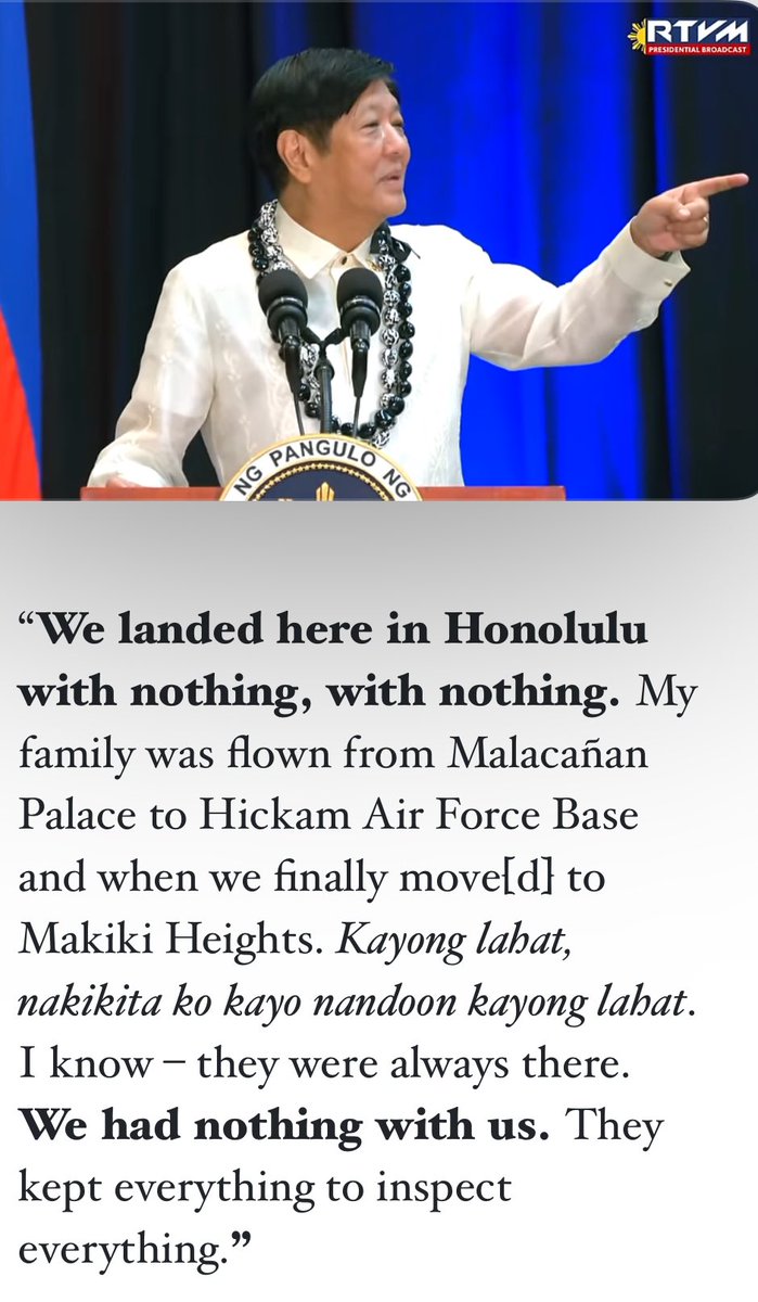 RCarranza_'s tweet photo. 38 YEARS AGO TODAY, said Marcos Jr. in a speech last year, the Marcoses fled and landed in Hawaii “with nothing.” Here’s a list of “nothing”and a video of them landing with @Pampers boxes containing $30M in jewelry that I later helped recover for the poorest of my people. https://t.co/S9Uyw9iXXT