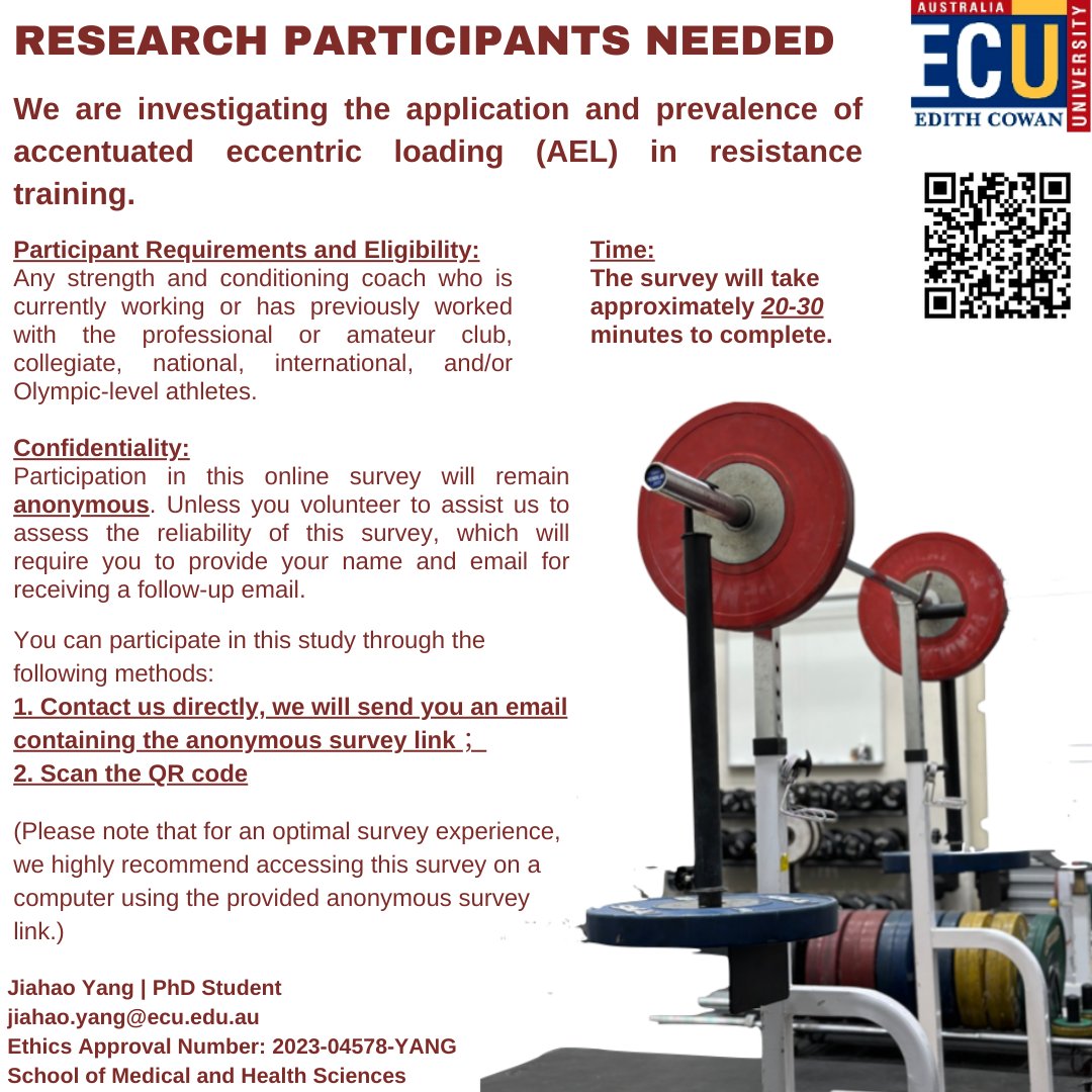 Hello everyone we are looking for people to participate in a study we are doing on AEL and performance. If you use these in your training please participate in our survey. Please forward onto everyone you know. #Strengthandconditioning #NSCA #strengthcoach #UKSCA #ASCA
