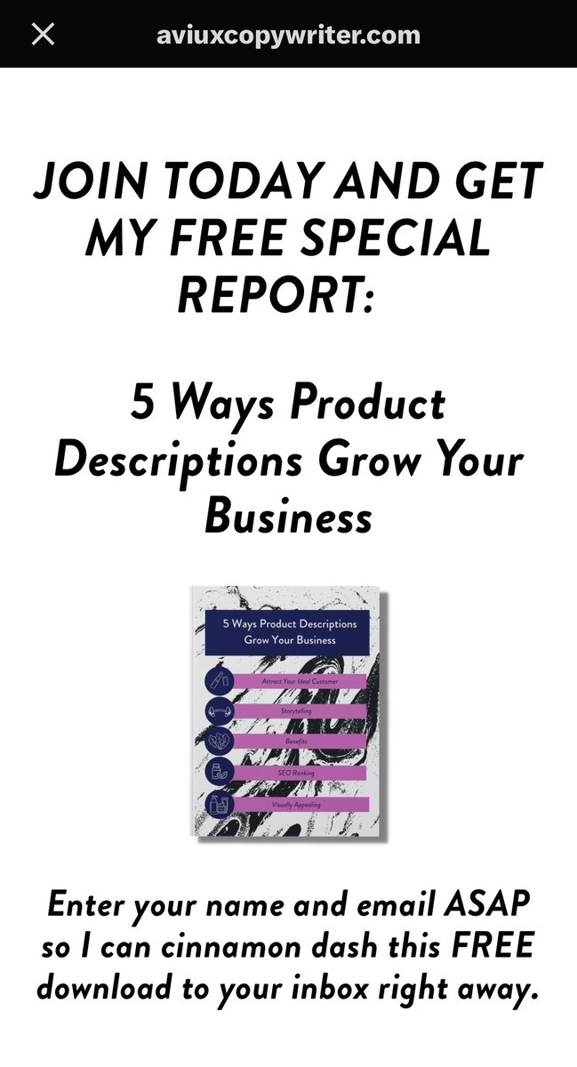 AvishaiEl's tweet image. Yes!  I was able to fix my site.  I worked so hard to fix the technical issues.

You can sign up tomorrow and get my free report:  5 Ways Product Descriptions Grow Your Business

#uxcopywriting #copywriter #writer #holistichealth #beauty
