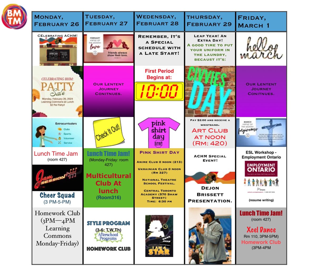 Hey BMTM, get ready for a busy week!