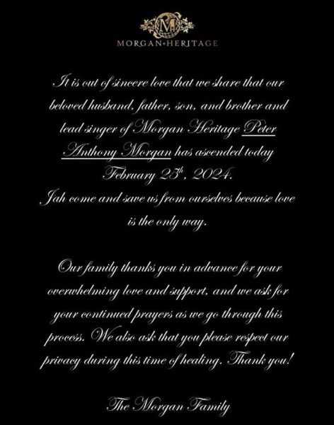 masmsoko's tweet image. RIP Peter Morgan 🙏🏽 🕊️💔

My favourite Morgan Heritage song has been on repeat:

“SHE IS STILL LOVING ME” 🙌🏽

Peter Morgan &amp;amp; Gramps combination
ICONIC !

Condolences to the Morgan family. 

RIP Peter Morgan -THANK YOU KING ! 🙏🏽 🕊️💔

#MorganHeritage RIP King!#petermorgan #RIP