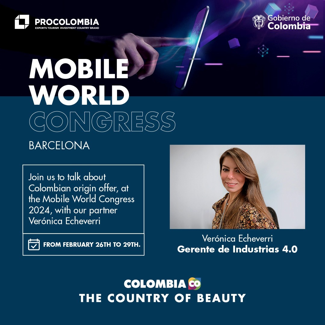 PROCOLOMBIACO's tweet photo. 📱Tomorrow, Verónica will be live from Barcelona, taking us on an exclusive journey through our Instagram, showcasing #TheCountryOfBeauty’s participation in #MWC24, the world’s largest and most influential connectivity event.

Follow us 👇🏼
https://t.co/jZMsstzRUG https://t.co/TbPrxVs7S8