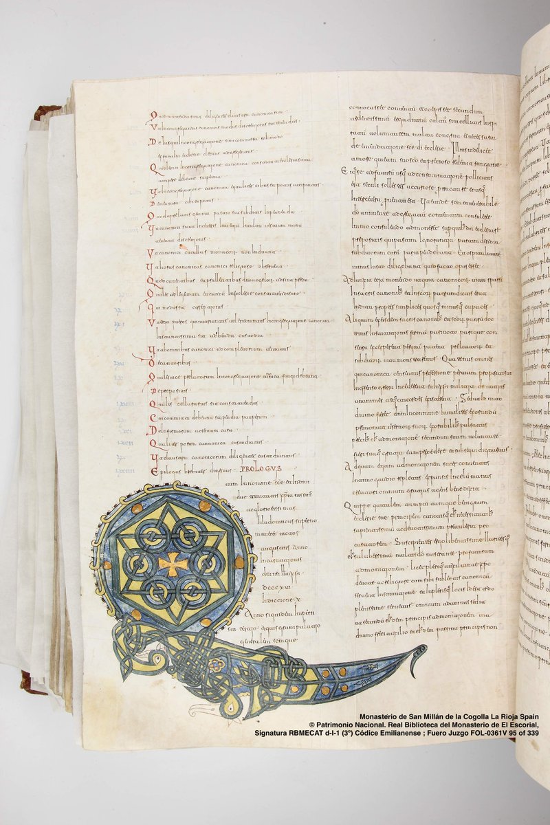 VISIGOTHIC INTERLACING Q - Monasterio de San Millán de la Cogolla La Rioja Spain ca 976-992 CE © Patrimonio Nacional. Real Biblioteca del Monasterio de El Escorial, Signatura RBMECAT d-I-1 (3º) Códice Emilianense ; Fuero Juzgo FOL-0361V 95 of 339 rbme.patrimonionacional.es/s/rbme/item/13…
