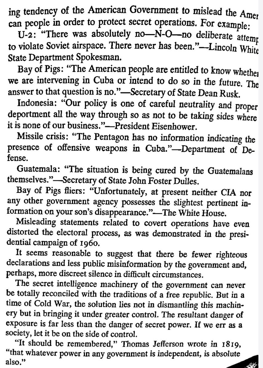 People in our Government/Intel decided that the secrecy required for CovertOps gave them permission to lie to us. It didnt. And this is why we cant take anything they say at face value. Here are just some of the lies they told us in the 60s: