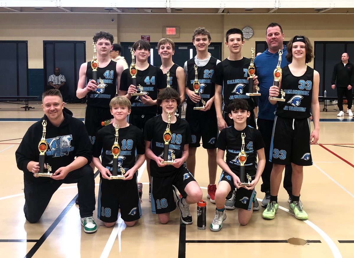 HUGE congratulations to Coach Kevin, Coach Lance and the 8th Grade Bronze Jr Warriors on winning their end of season tournament. Thank you for representing the Jr Warriors in such a positive way and best of luck in high school boys! #TrustTheProcess