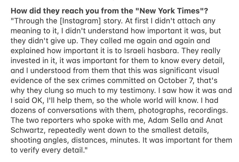 Anat Schwartz and Adam Sella, the NYT’s assigned helpers for Jeffrey Gettleman’s “Hamas mass rape” hoax article, coerced a source into providing video by insisting their participation would aid Israel’s hasbara efforts That’s according to the source in an interview with…