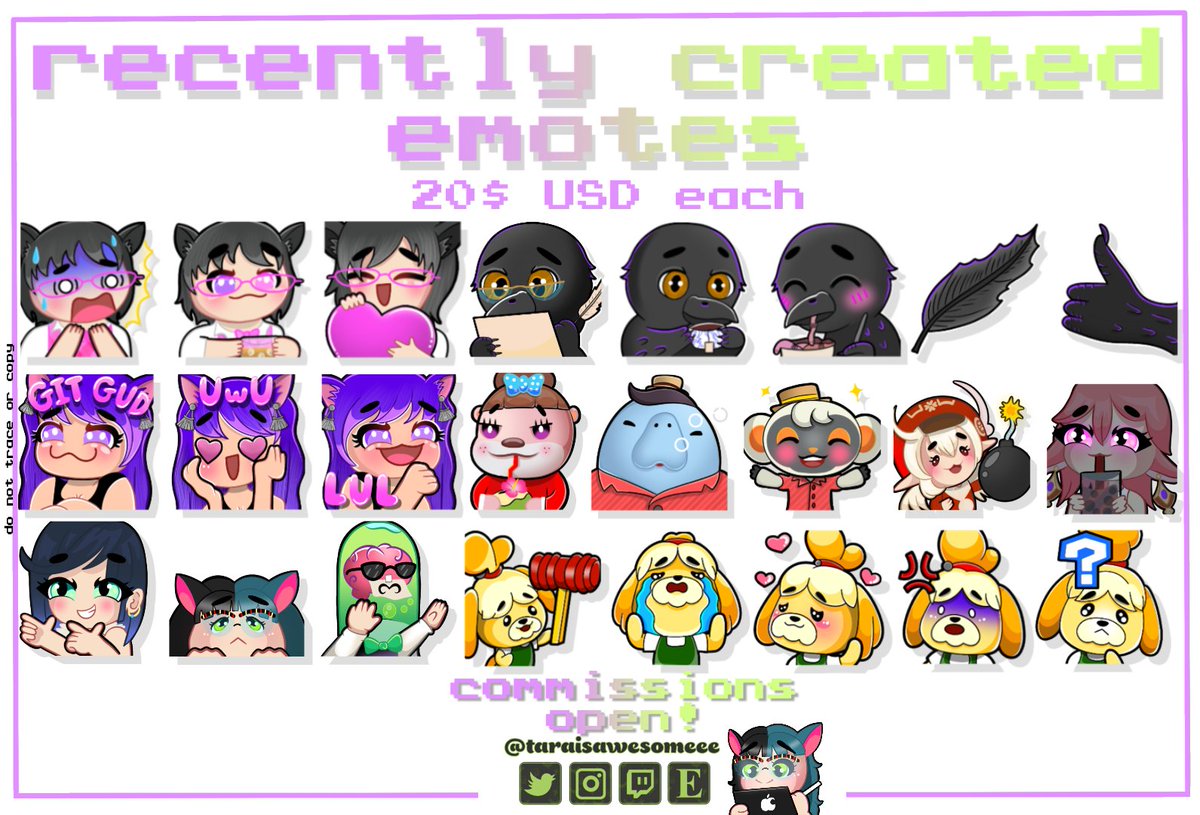 taraisawesomeee's tweet image. let me make you some emotes! DM me for more info! 🖤