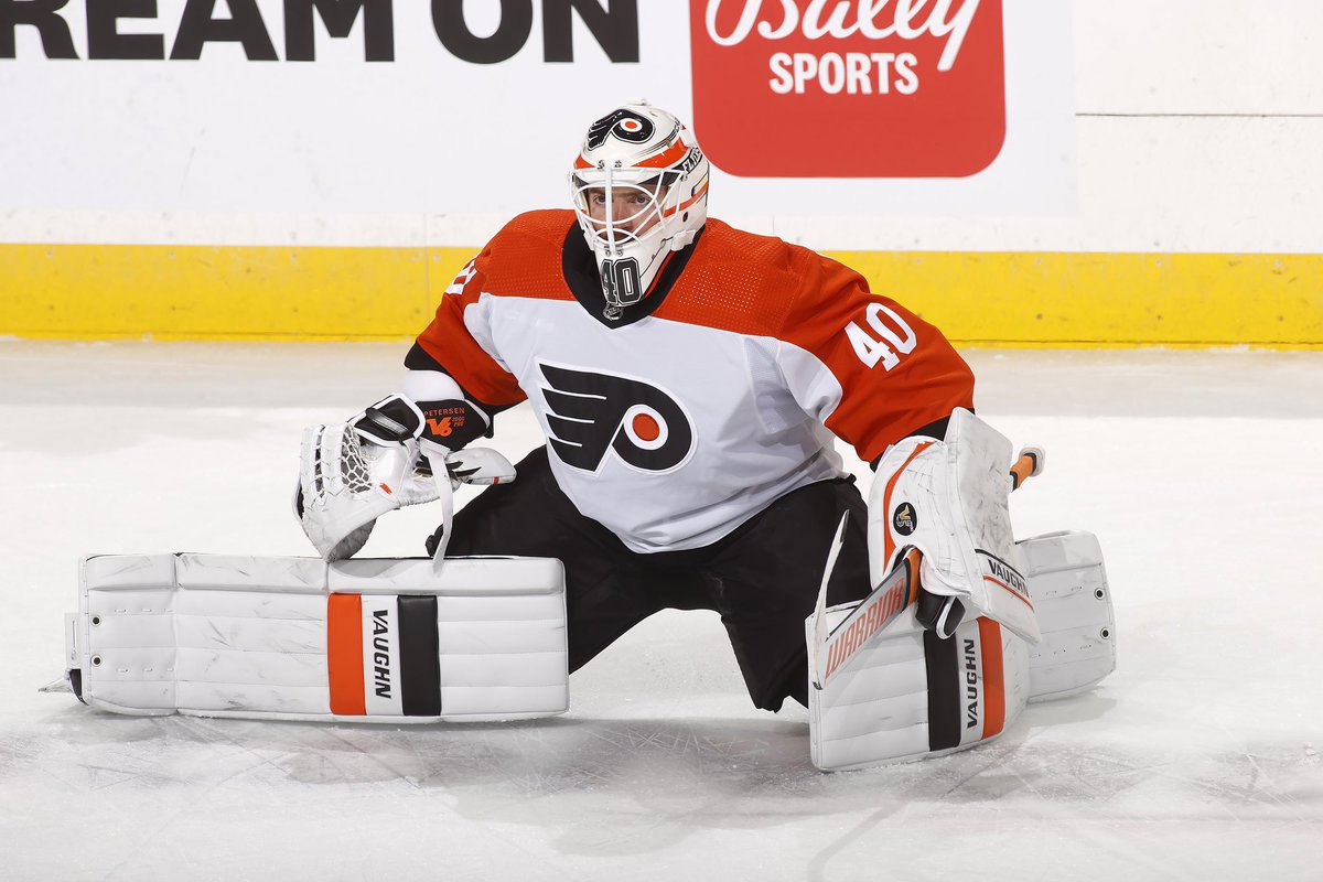 HendrixHockey_'s tweet photo. Cal Petersen as a Philadelphia Flyer:

5 Games | 4 Starts | 2-2-0 Record 
125/143 SV | .774 Sv% 
18 GA | 4.00 GAA

#LetsGoFlyers https://t.co/C9gzGOvh5M