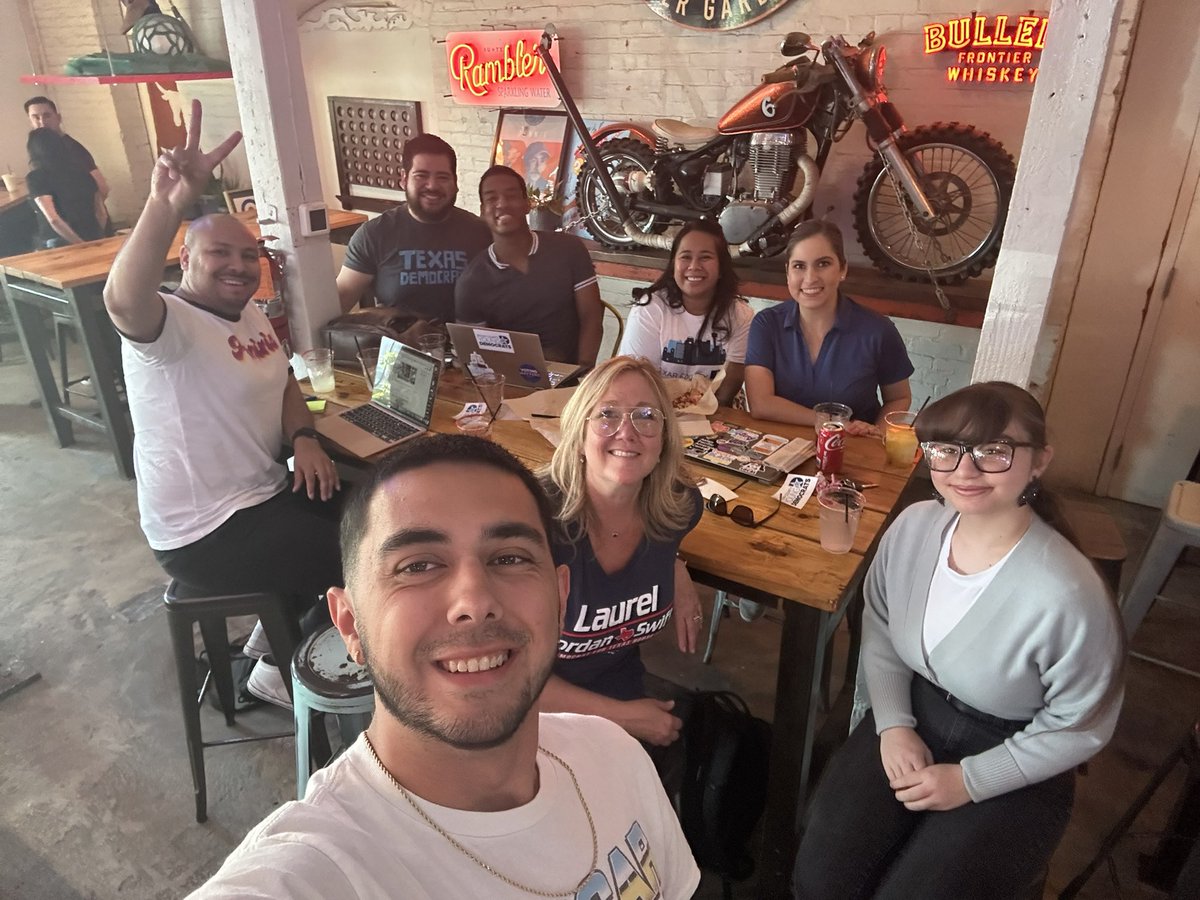 What an amazing bunch! The energy and dedication the @BexarYD bring to everything they do is truly inspiring. Today, they texted thousands of voters across the county to get out the vote! 🔥 #LaurelForTexas