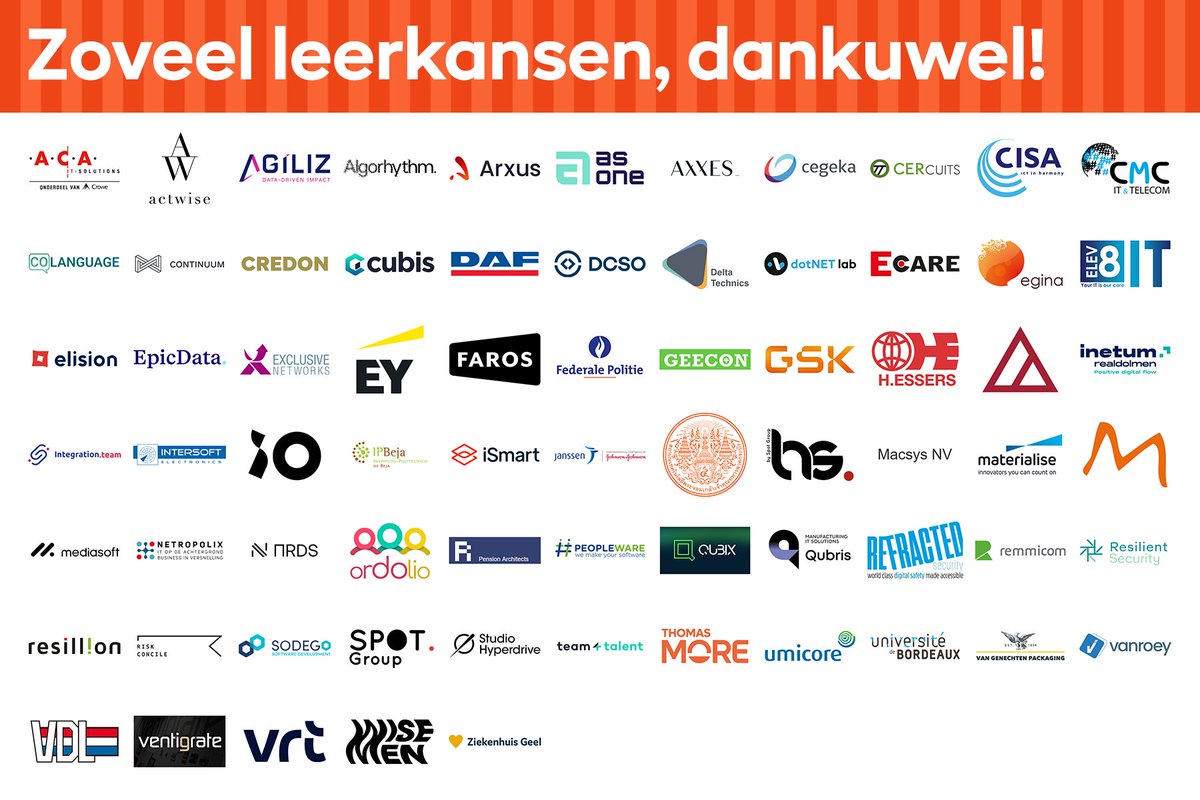 Stagetijd voor onze derdejaars: tof om te zien hoe ver hun ambitie reikt en welke projecten ze uitgekozen hebben. Ze gaan op stage ergens tussen Geel, Hasselt, Rixensart, Kontich, Bordeaux, Bangkok of Berlijn om maar iets te noemen en ik... ik duim! #thomasmore #itbachelorsgeel