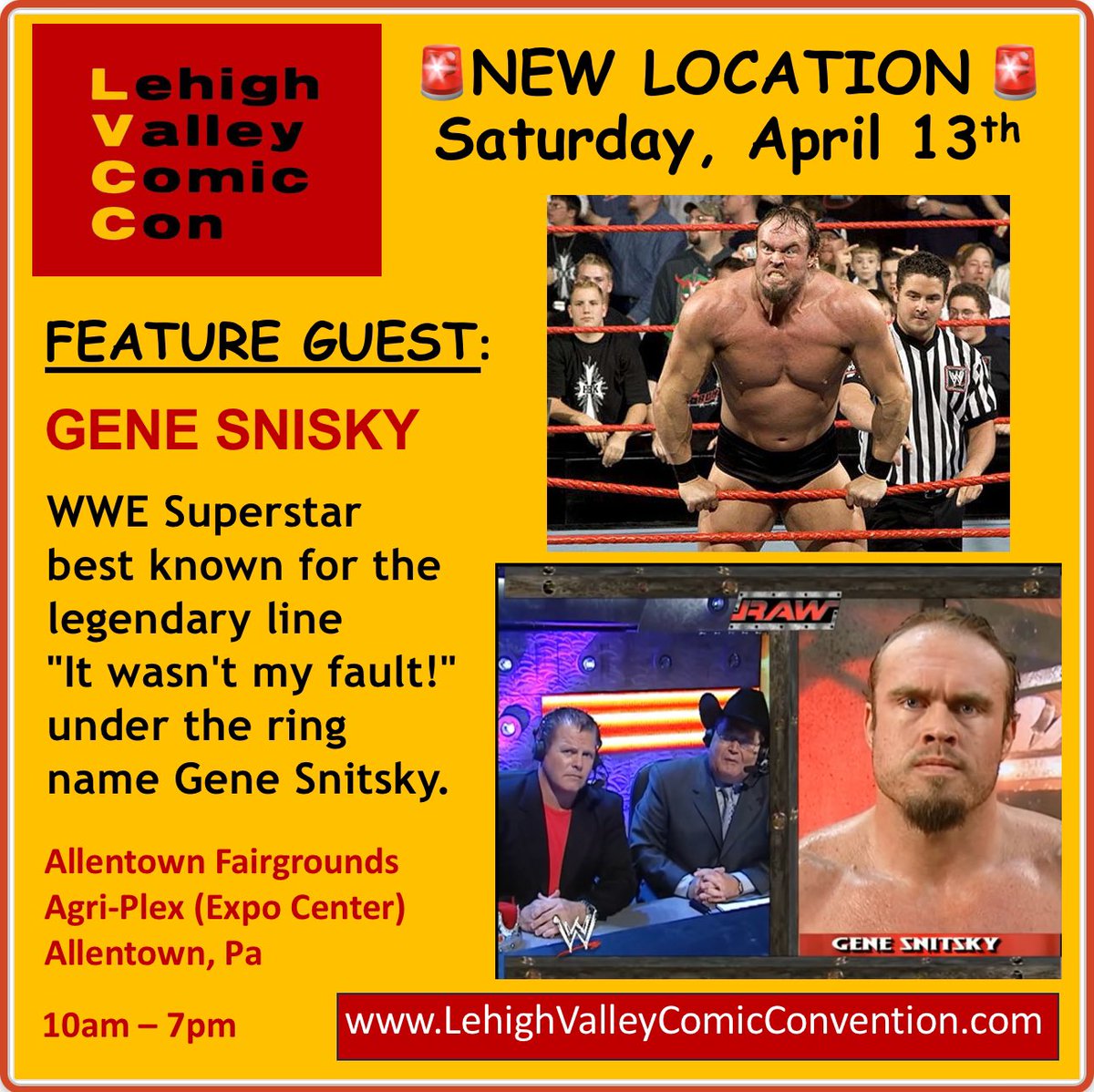 Meet WWE Superstar Gene Snisky in Pennsylvania!LehighValleyComicConvention.com #WWE #WWERaw #WWESmackdown