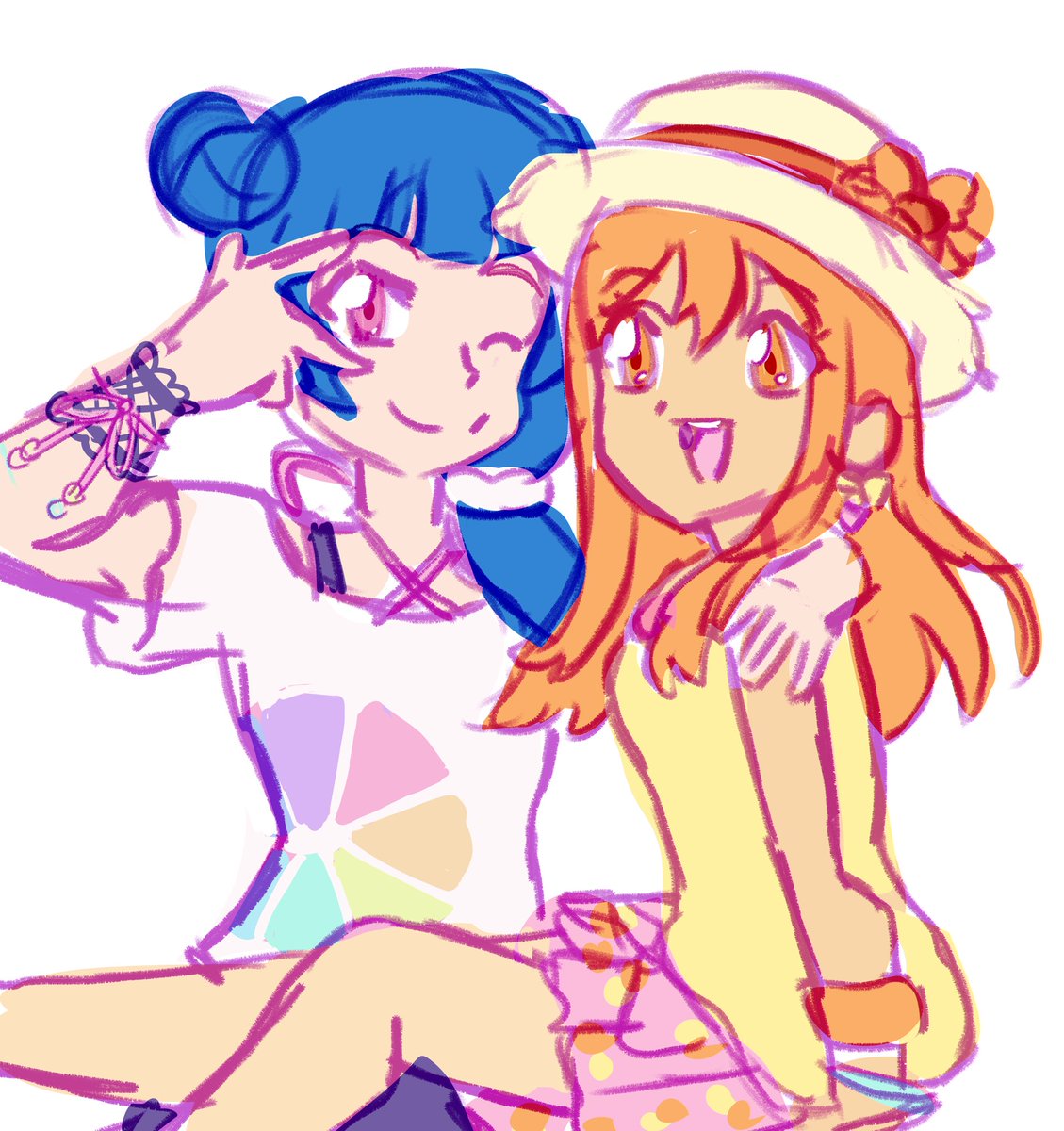 国木田花丸 ,津島善子 「They are 9 years old ( Yohamaru ) 」|Lexie's Doodlesのイラスト
