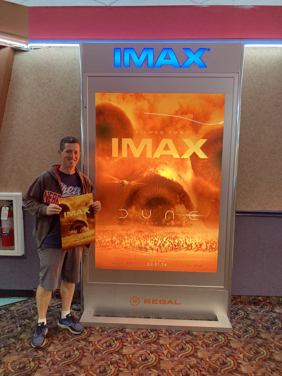 raisingwhasians's tweet photo. My child is home sick - so my husband is filling in for the #DuneMovie #DunePart2 Fan First @IMAX Premiere for me. I think he’s ok making the sacrifice for my work event 😂
#IMAXPartner https://t.co/d5vOnaZfsz